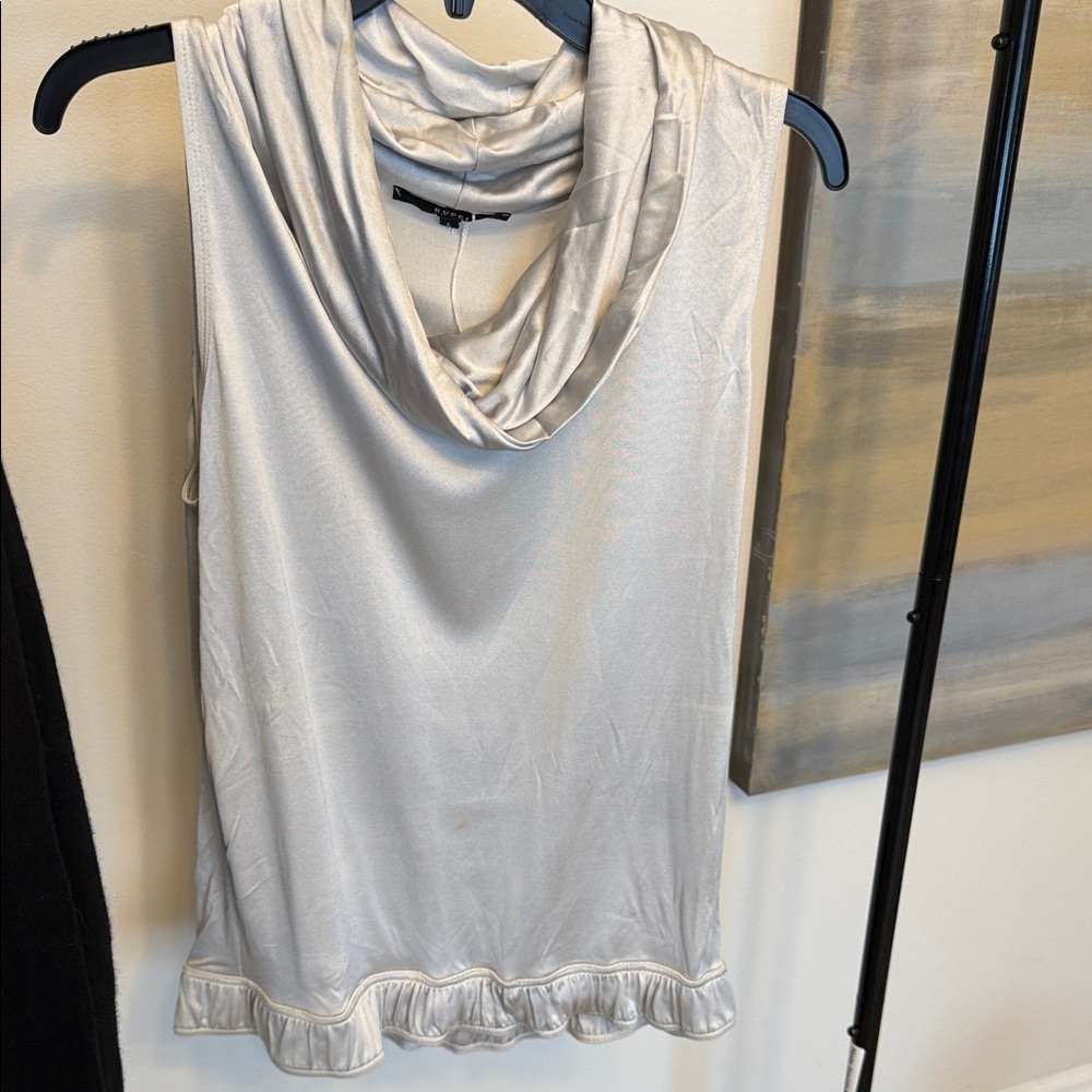 Gucci Sleeveless Metallic Cowl-neck Blouse